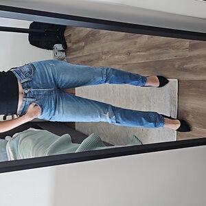 Levi's 501 S Skinny Medium Wash Destroyed Jeans W 26 L 28